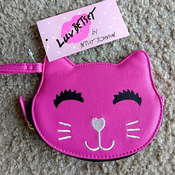 Betsey Johnson Handbags - *** Betsey Johnson Dark Pink Kitty Wristlet